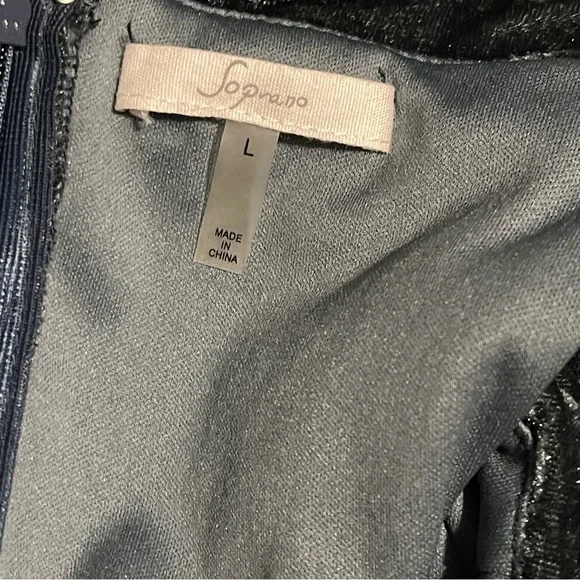 Soprano green velvet off the shoulder high low hem party dress wedding guest L - Picture 7 of 8